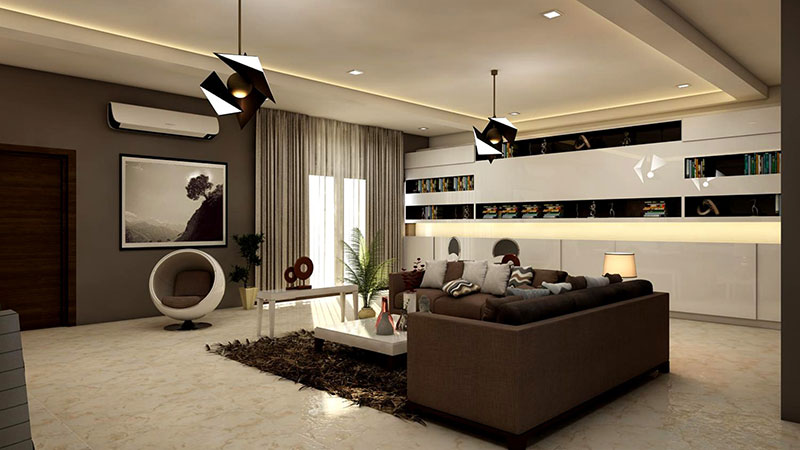 Proyectos rectangular white coffee table near brown leather sofa